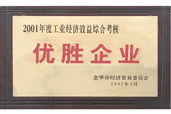2001年工業(yè)經(jīng)濟效益優(yōu)勝企業(yè)