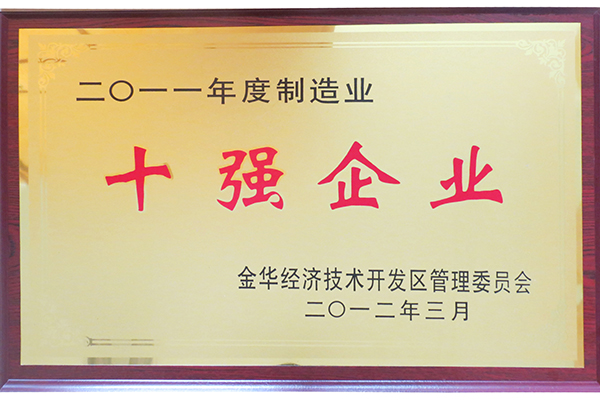 2011年度制造業(yè)十強企業(yè)